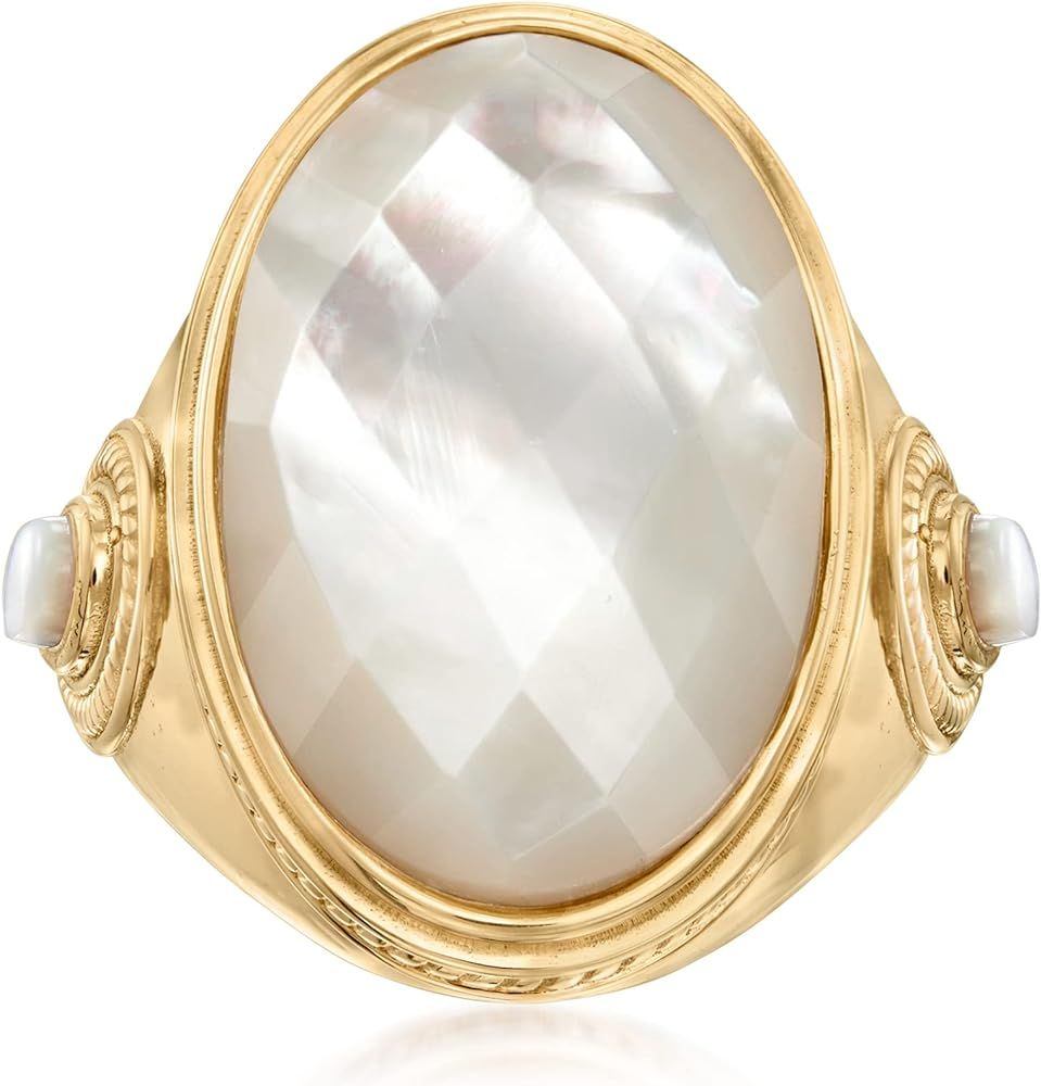 Ross-Simons Mother-Of-Pearl Ring in 18kt Gold Over Sterling. Size 7 | Amazon (US)