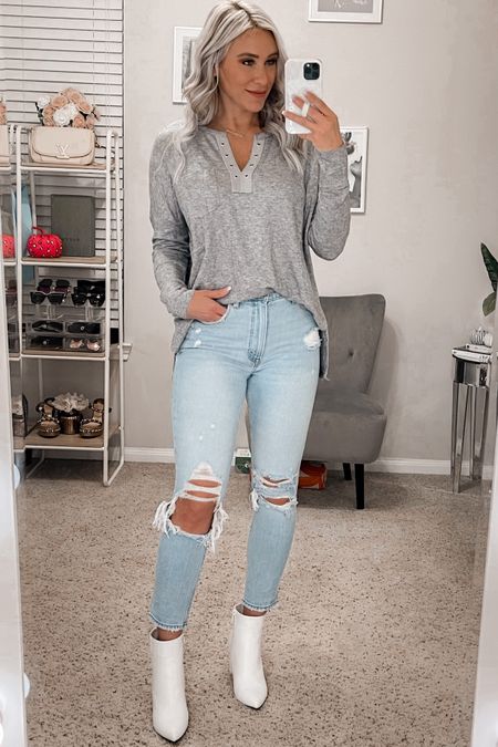 Fall style // over sized top // fall trends // fall fashion // denim // white booties // Amazon finds // pink lily // Abercrombie // fall outfit inspo 

I’m wearing a small in top, 25 in jeans, and booties are TTS. 

#LTKshoecrush #LTKSeasonal #LTKstyletip