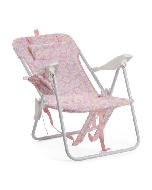 Kids Daisy Print Adjustable Beach Chair | TJ Maxx