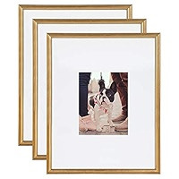 Kate and Laurel Adlynn Wall Picture Frame Set, 11" x 14" matted to 8" x 10", Gold, Set of 4 | Amazon (US)