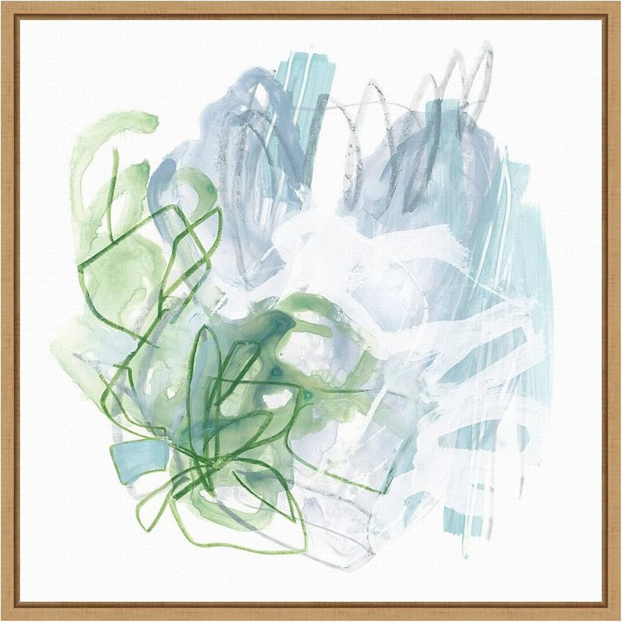 Amanti Art Framed Canvas Wall Art 16x16 Water Sprig III by June Erica Vess, Framed Wall Art Canva... | Amazon (US)