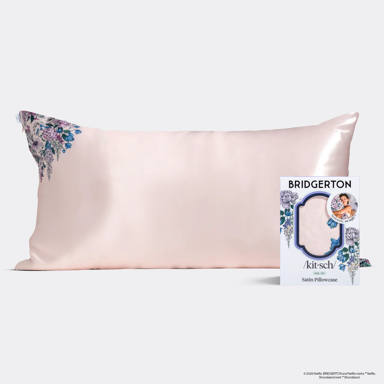 Bridgerton x Kitsch Satin Pillowcase in Wisteria - King | Kitsch