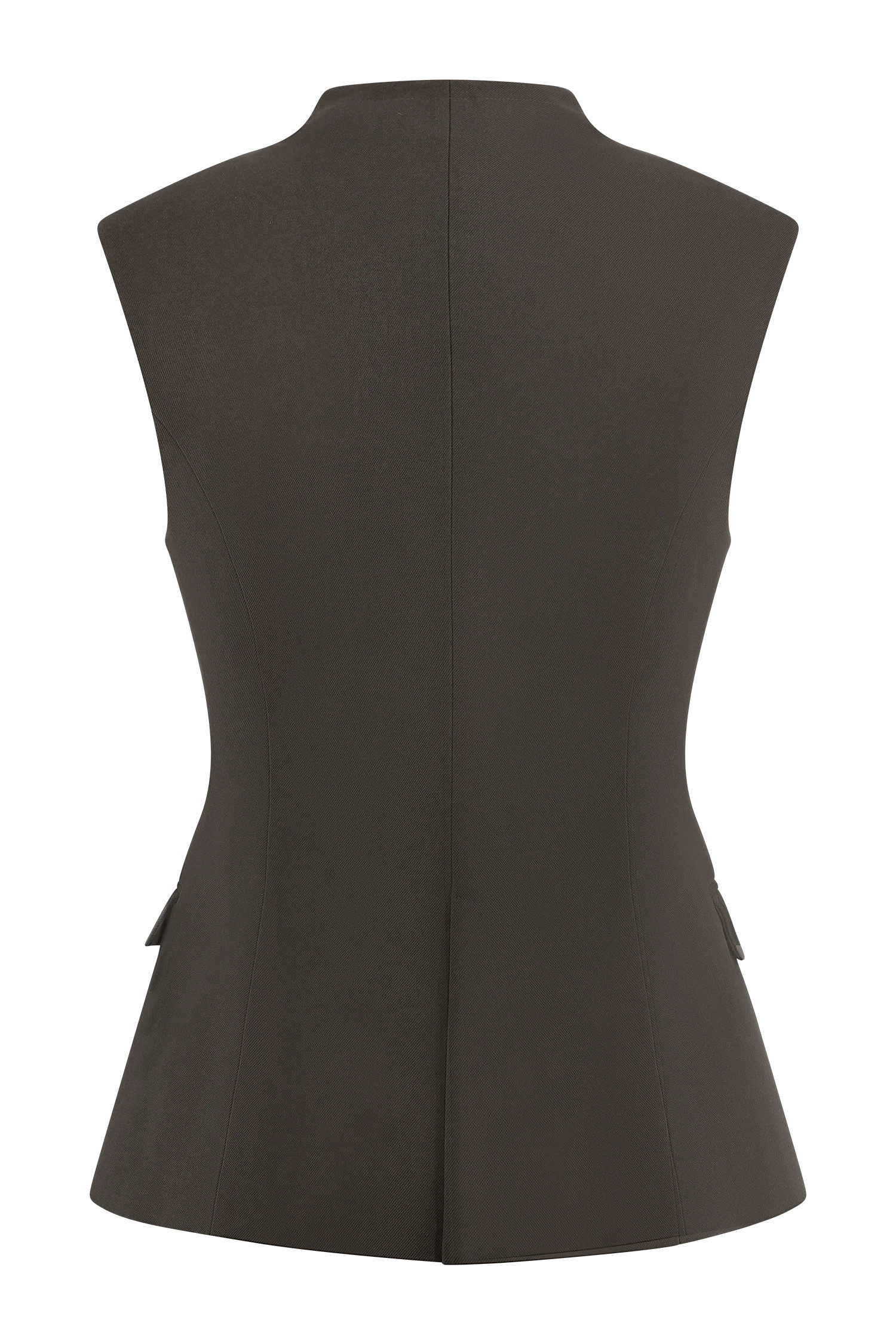 Penelope Suiting Sleeveless Blazer - Chocolate | Meshki (APAC)