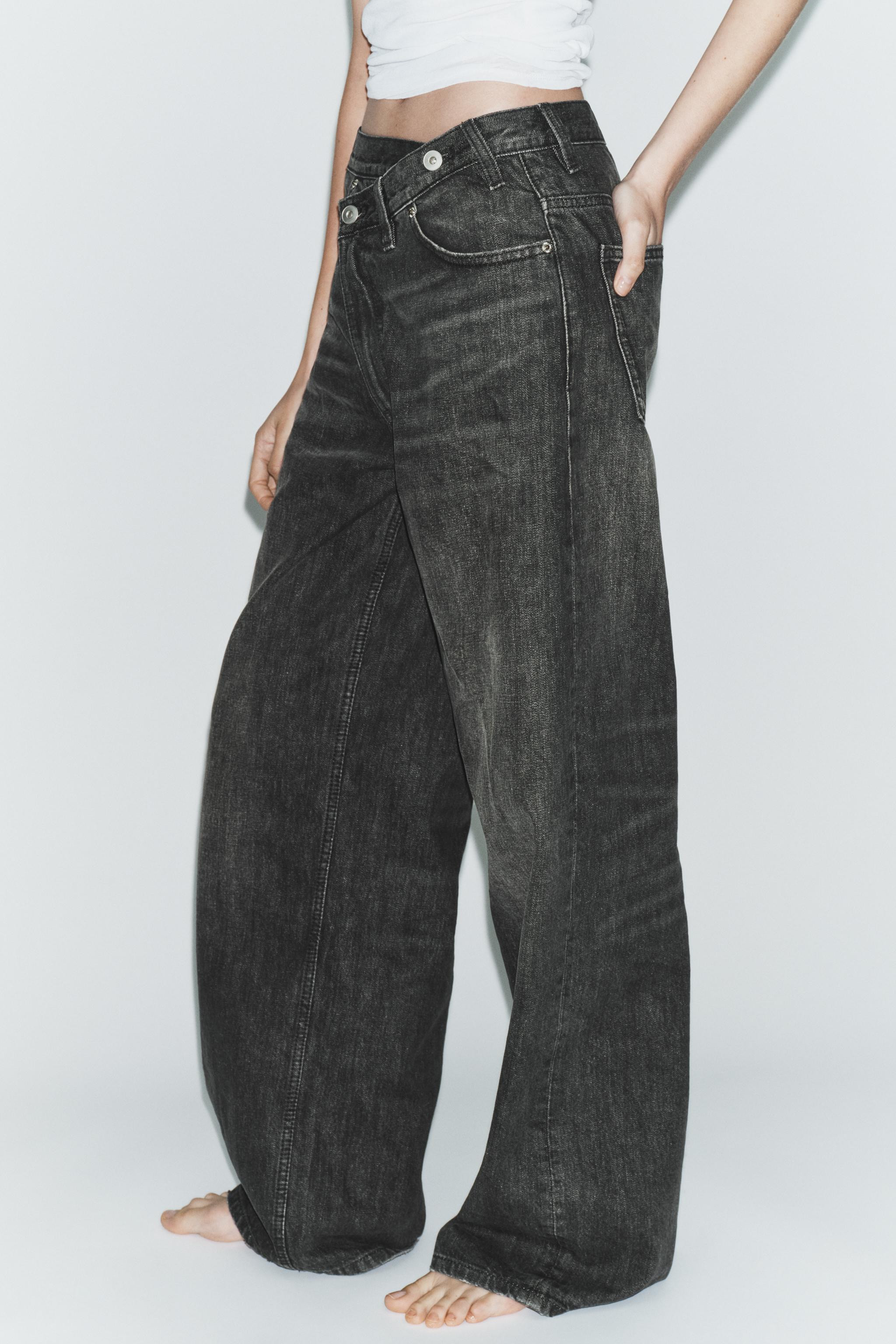 JEANS TRF WIDE LEG TAILLE CROISÉE TAILLE HAUTE | Zara US