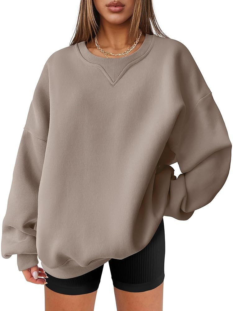 ANRABESS Womens Sweatshirts Oversized Fleece Crew Neck Pullover Hoodies Casual Comfy 2025 Fall Fa... | Amazon (US)