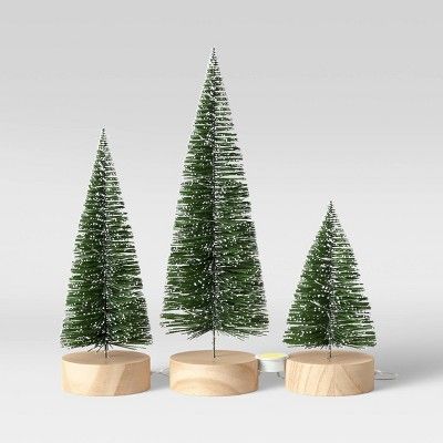 LED 3pk Christmas Basic Bottle Brush Trees - Threshold™ | Target