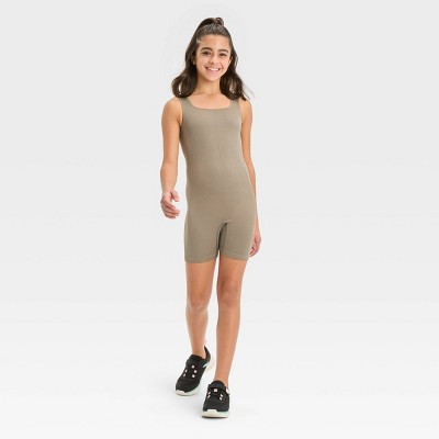 Girls' Seamless Bike Leotard - All In Motion™ Gray XXL | Target