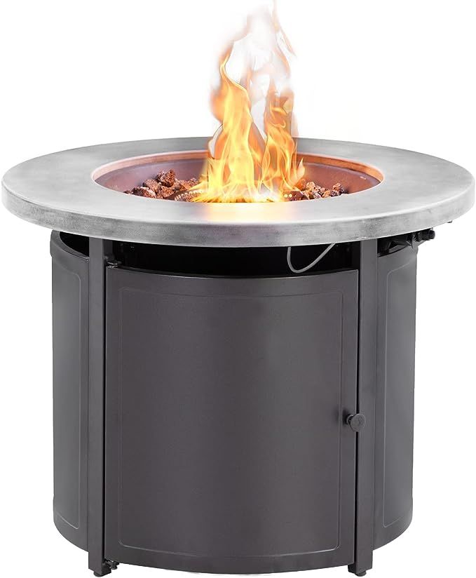 LAUSAINT HOME Fire Pit Table, 32 inch Round 55000BTU Outdoor Gas Propane FirePit Table for Garden... | Amazon (US)