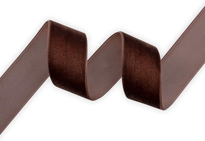 HATIANGE Brown Velvet Ribbon 1 Inch X 10 Yards for Gift Wrapping, Hair Bows, Choker, Wedding Deco... | Amazon (US)