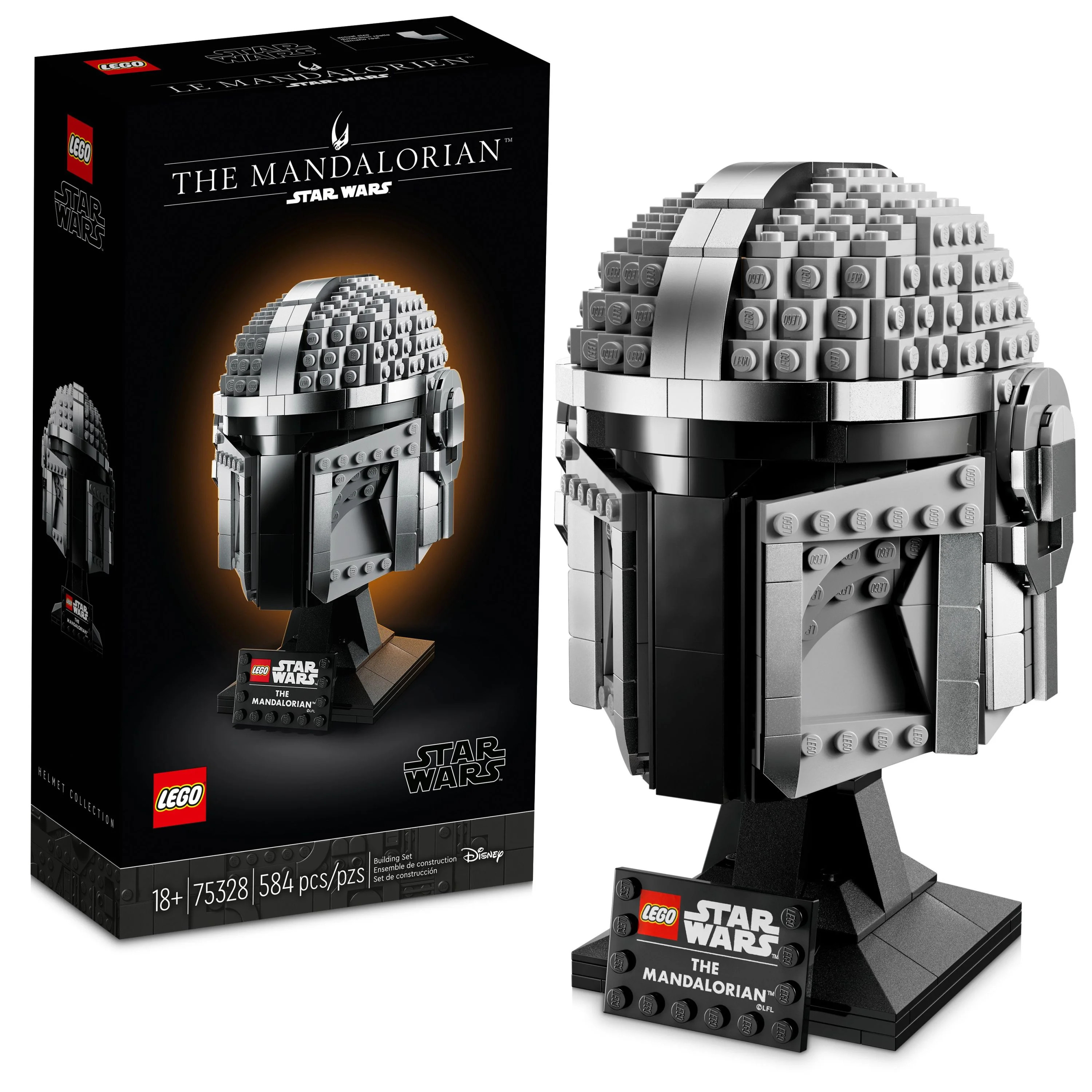 LEGO Star Wars The Mandalorian Helmet 75328 Buildable Model Kit, Display Collectible Decoration S... | Walmart (US)