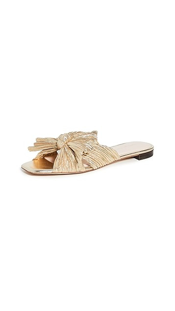 Daphne Pleated Bow Slides | Shopbop