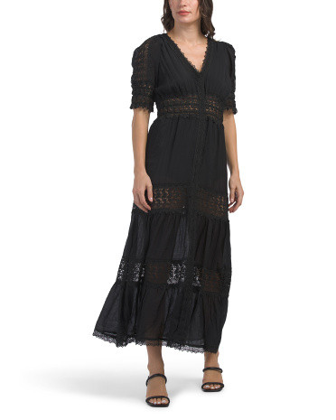 Crochet Tiered Cover-up Maxi Dress | TJ Maxx