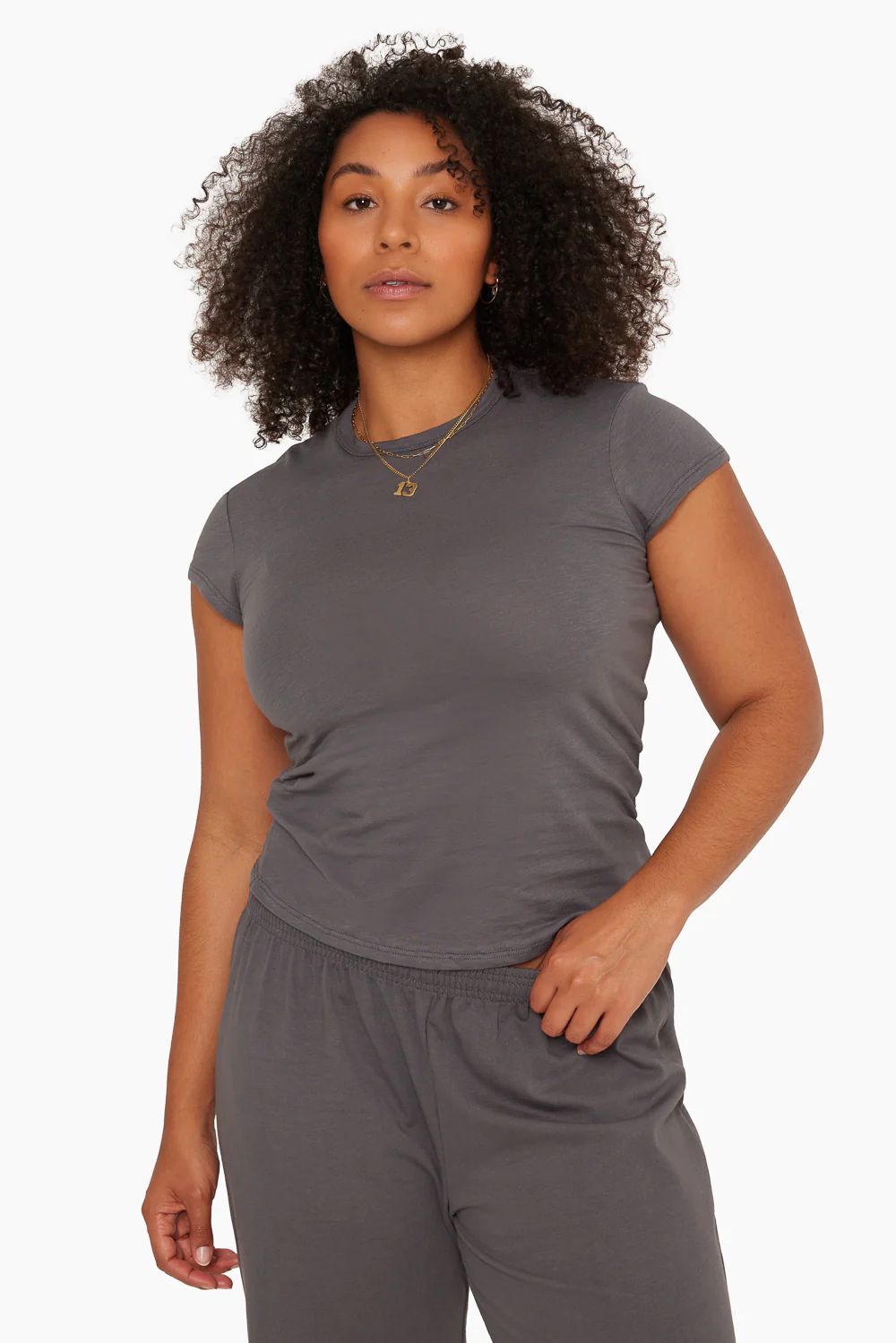 CLASSIC COTTON GIRLFRIEND TEE - GRAPHITE | SET Active