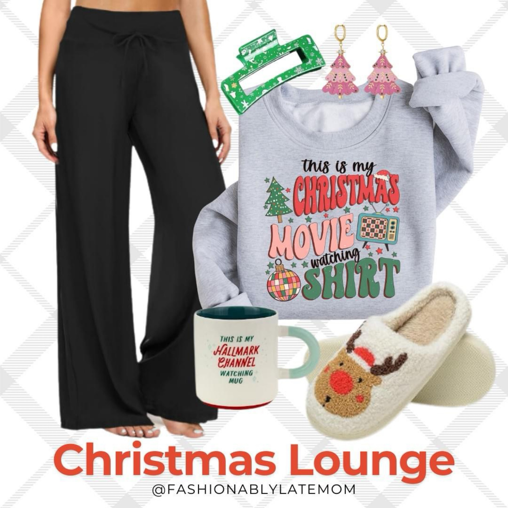 Christmas movie season is my favorite. 
Loungewear 
Yoga pants
Slippers
