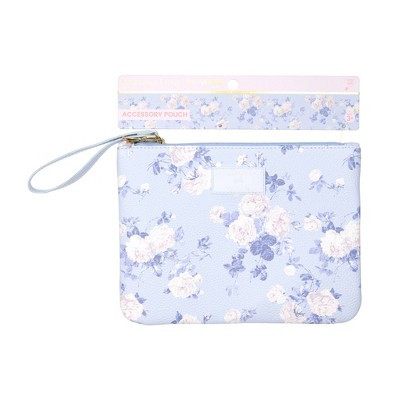 LoveShackFancy x Target - Yoobi Everblooming Rosettes Flat Zip Pencil Case with Strap Whisper Blue | Target