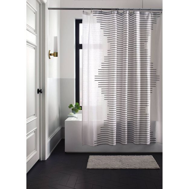 Fringe Stripe Shower Curtain White - Project 62™ | Target