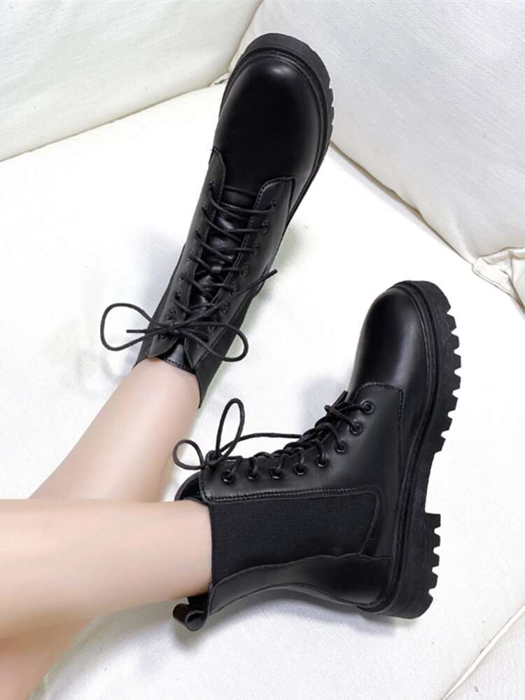 Lace-up Front Chelsea Boots | SHEIN