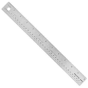 Pacific Arc Stainless Steel Ruler with Inch and Pica Measurements, 12 Inches Cork Backed | Amazon (US)