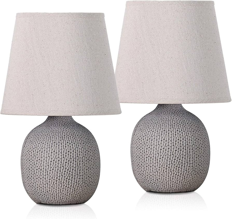 2-Pack BRUBAKER Table or Bedside Lamps - Beige/Light Gray - Ceramic Base in Two Tone Matte Finish... | Amazon (CA)
