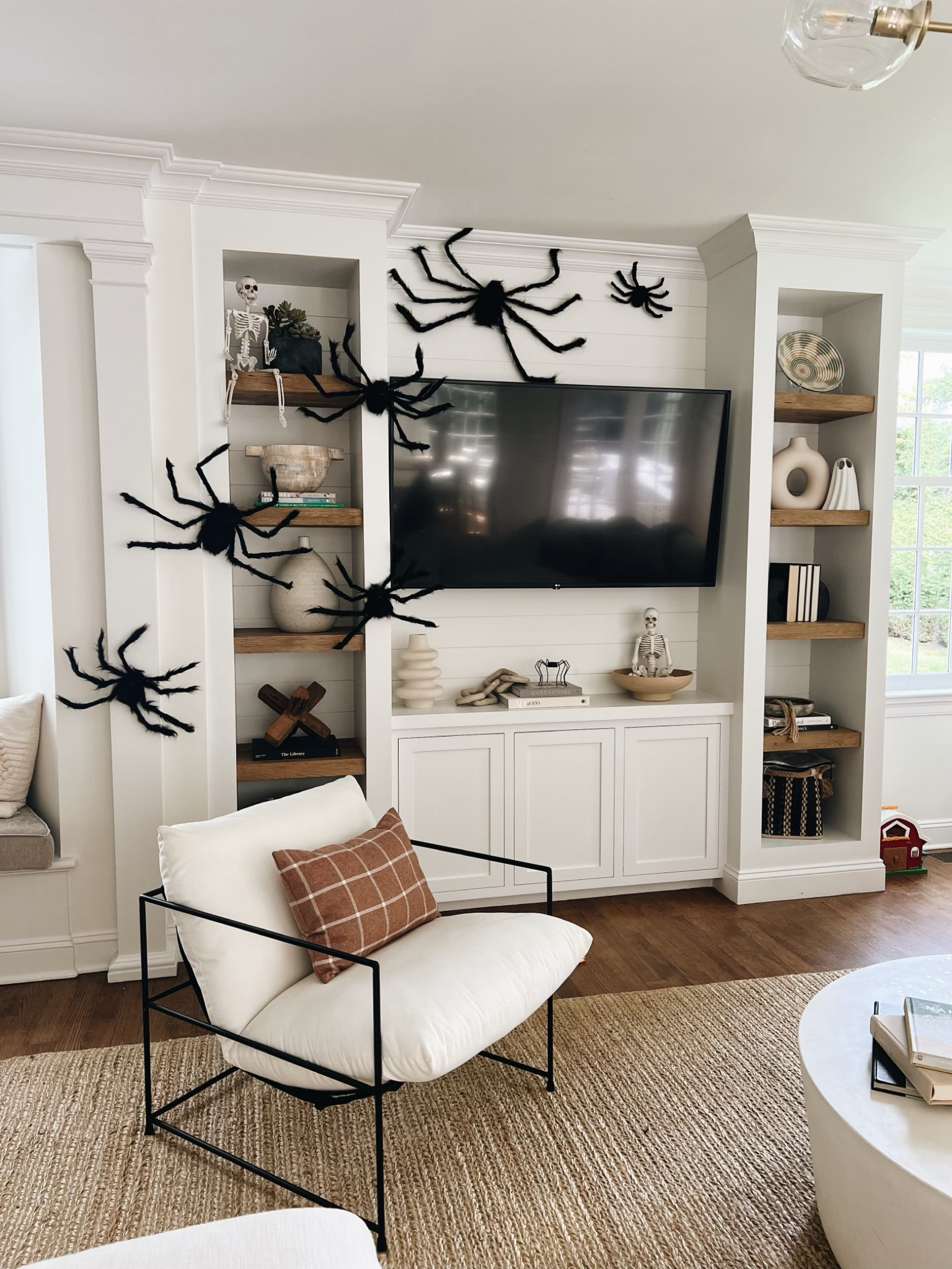 Halloween home decor 🕷️6 pack of giant spiders for under $25. I used small command hooks to hang 

#LTKfindsunder50 #LTKhome #LTKHalloween