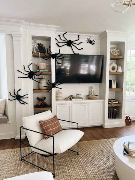 Halloween home decor 🕷️6 pack of giant spiders for under $25. I used small command hooks to hang 

#LTKfindsunder50 #LTKhome #LTKHalloween