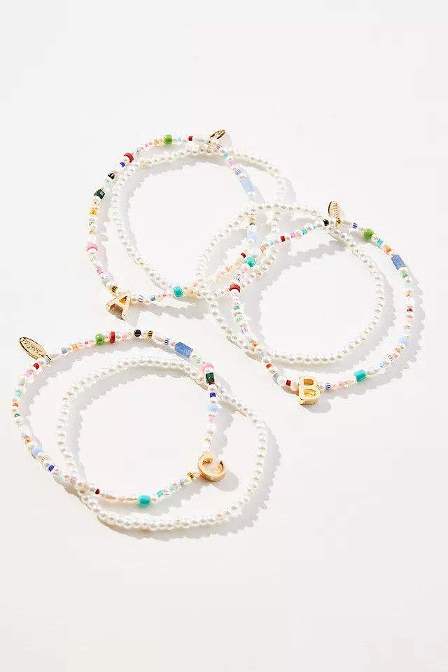 Pearl Monogram Bracelet Set | Anthropologie (US)