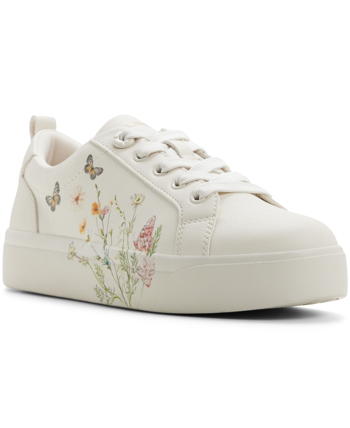 Aldo Women's Wildflowers Low Top Lace-Up Sneakers - White Multi | Macy's