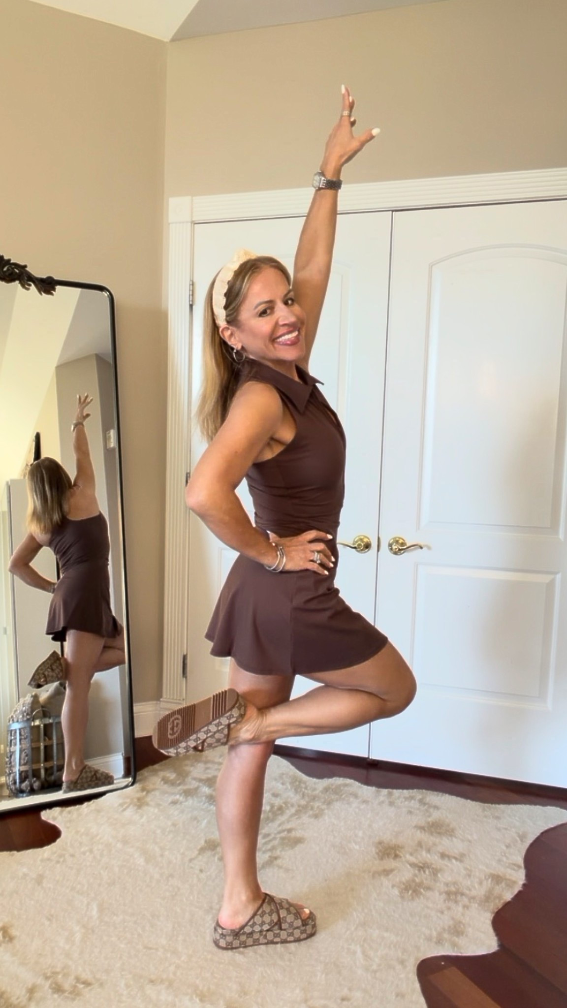 Love the buttery soft, moisture wicking fabric of this athletic dress is!  Available in a gorgeous variety of colors including my favorite brown shade! It features a zip front, polo collar and racer back design, with attached shorts and hidden pockets.  Great for all your activewear needs, daily errands, and definitely ideal to bring on your next vacation! 

Spring outfits 2026
Beach vacation outfits
Spring dresses
Athleisure dress 

#LTKActive #LTKfitnessgoals #LTKTravel