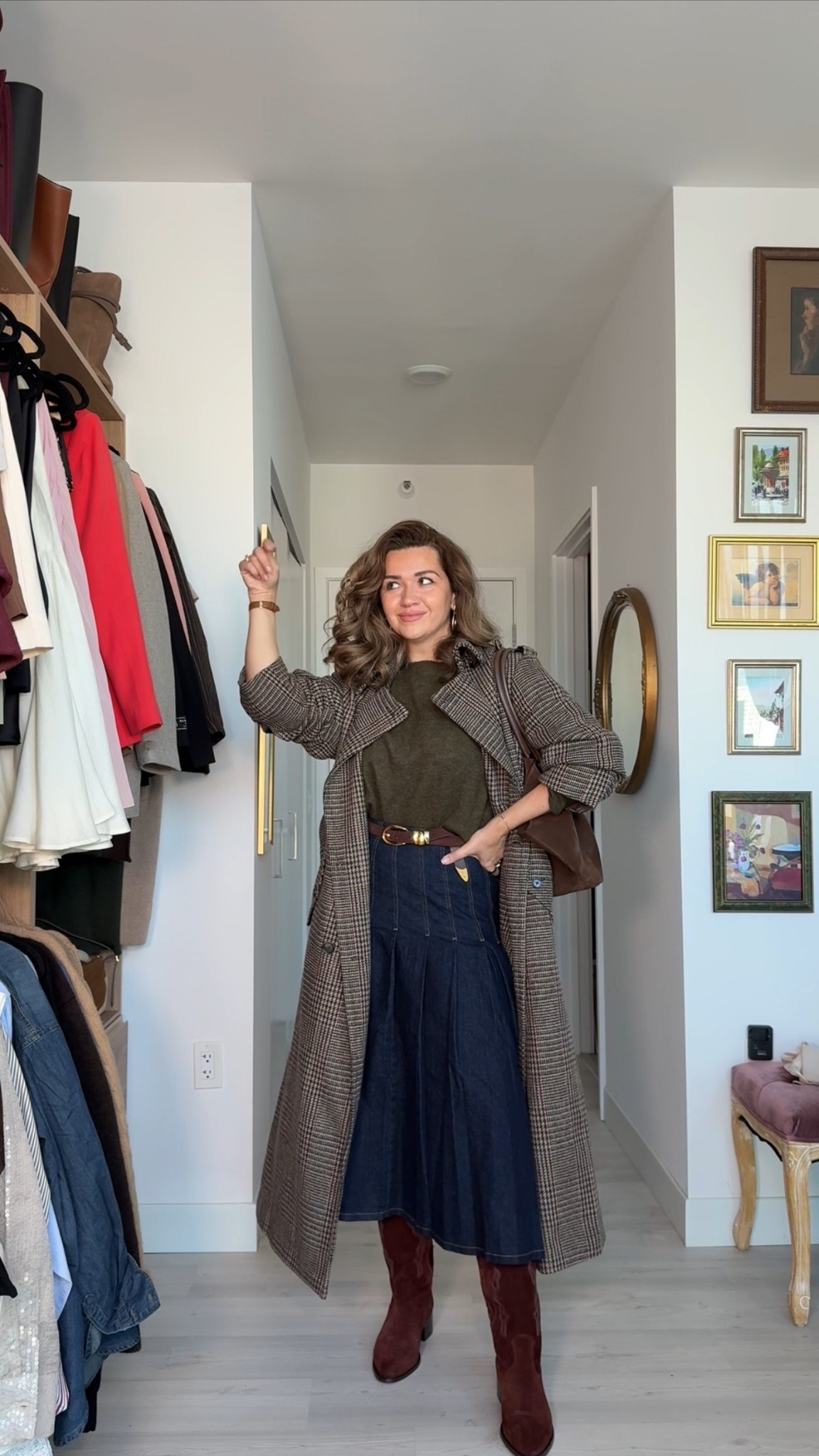 Look 2! 

If you know anything about me, you know that these colors are where I feel the most at home. I just love a terminal tones. They’re so cozy. I think this is a very versatile. Look that you could wear to school to the office on a date lunch with the girls honestly possibilities are kind of endless just depending on your personal style 🤎🍂🎞️🪵🧦

The skirt runs a bit big so if you’re between size or size down, I’m usually a six but I’m wearing a four comfortably ! 

#LTKFindsUnder50 #LTKStyleTip #LTKSeasonal