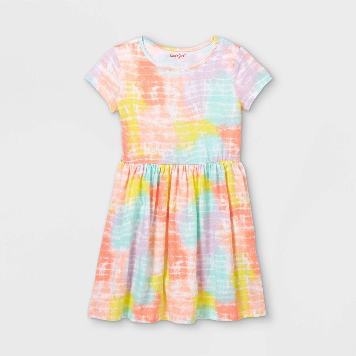 Girls' Printed Knit Short Sleeve Dress - Cat & Jack™ | Target