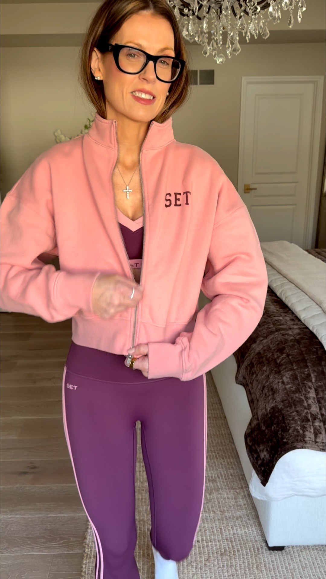 The styling of this set is so good. I love the two tone colors and side leg piping. Plus the funnel neck zip up is so good. 

#LTKfitnessgoals #LTKOver40 #LTKActive