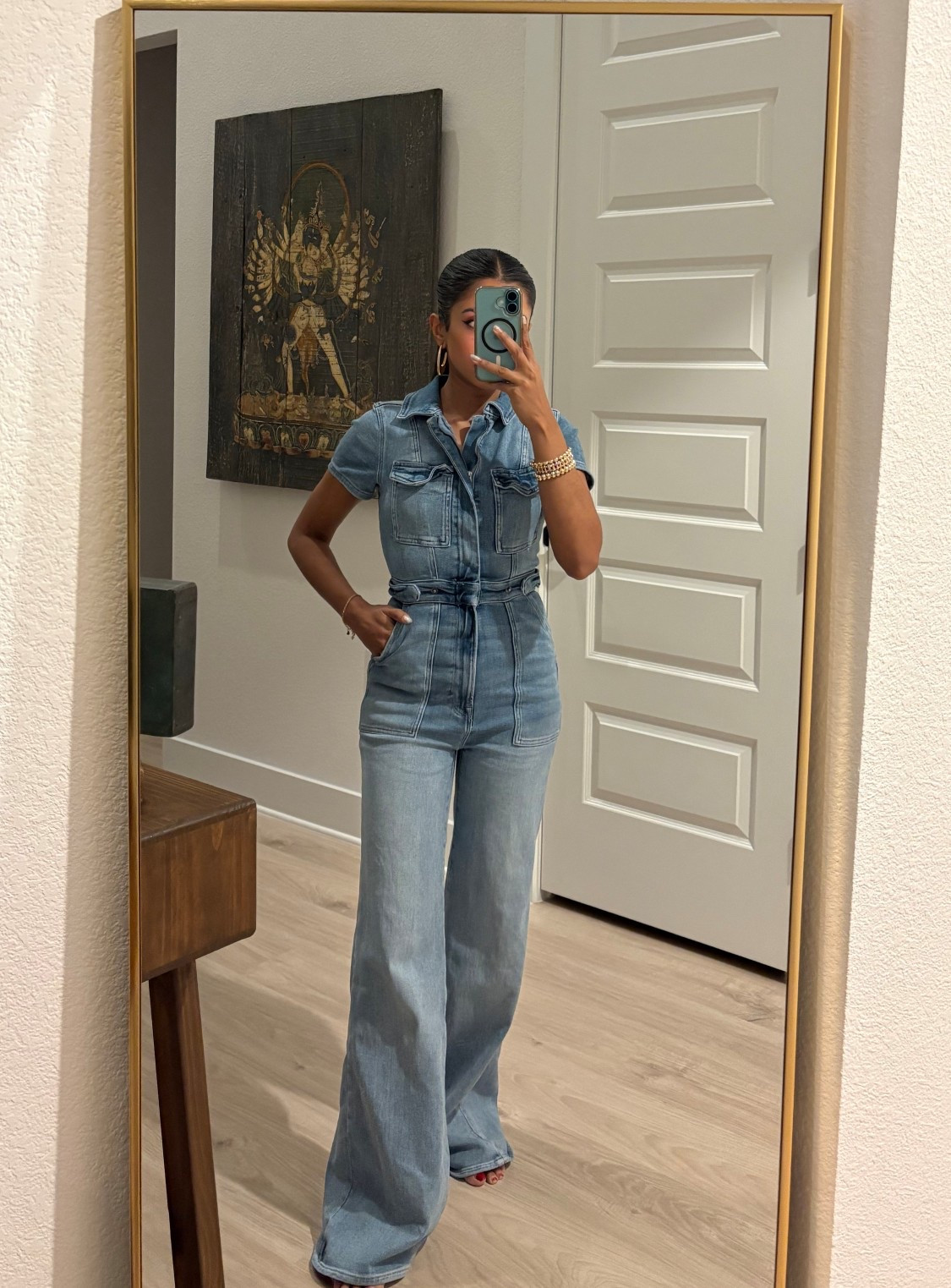 Petite friendly light denim jumpsuit from good American 

#LTKPetite #LTKgrwm #LTKootd