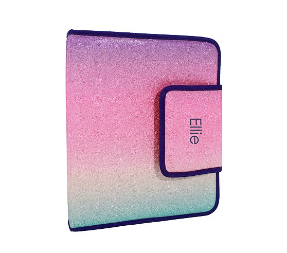 Mackenzie Rainbow Ombre Sparkle Glitter Homework Holder | Pottery Barn Kids