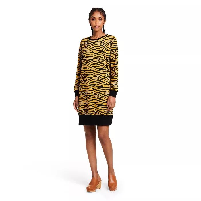 Women's Animal Print Long Sleeve Dress - Victor Glemaud x Target Dark Gold | Target