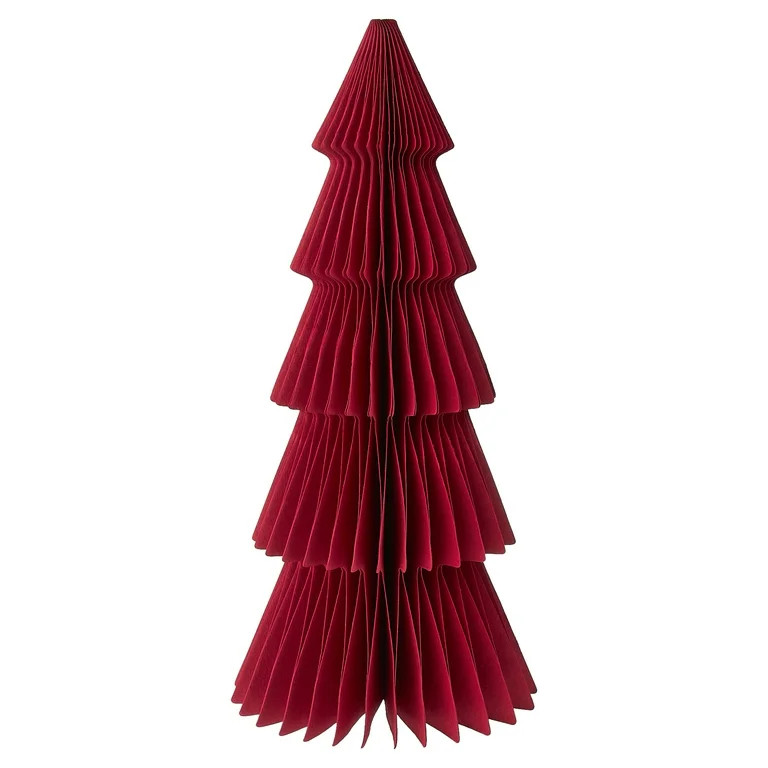 Paper Christmas Tree Tabletop Decorations, Red, 3 Count, by Holiday Time | Walmart (US)