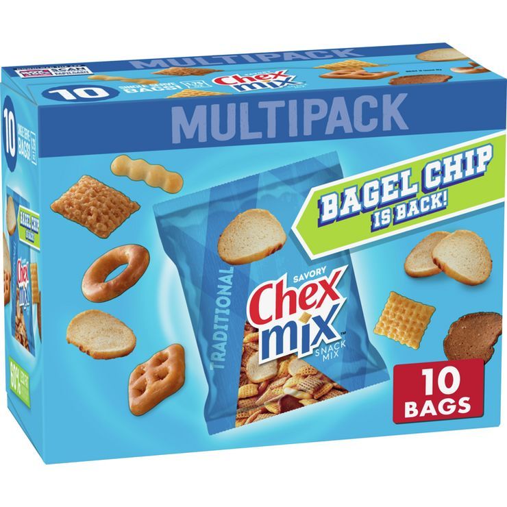 Chex Mix Traditional Snack Mix Bags - 17.5oz/10ct | Target