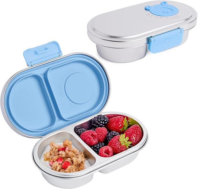 Stainless Steel Snack Container for Kids | 1 Pack | Stainless Steel Snack Box with Attached Lid |... | Amazon (US)
