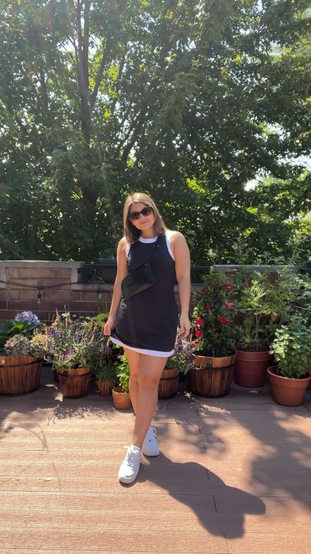 This black and white dress looks like a typical shift dress but it’s actually made with a sweat wicking material and it has built in shorts!! It fits true to size and there is a zipper in the back. I got a small in the regular length. Reminds me of Meredith Blake from The Parent Trap! 

#LTKActive #LTKFindsUnder100 #LTKSeasonal