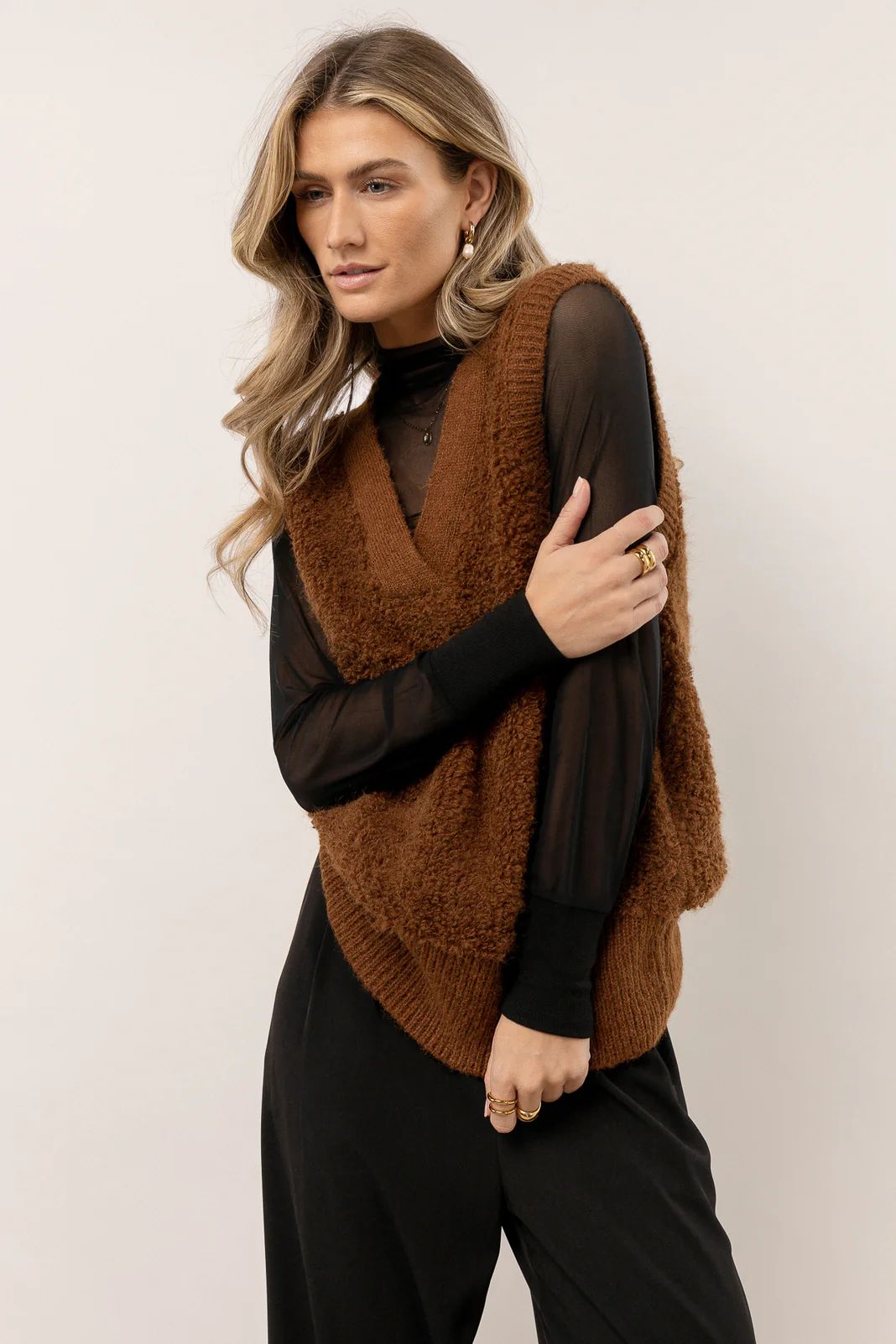 Vero Moda Lucia Sweater Vest in Brown | Bohme