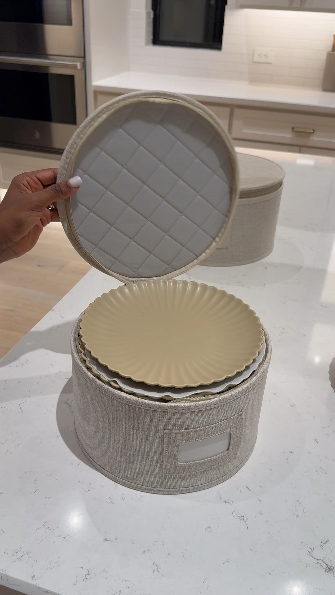 Loooove these dinnerware storage containers! 🍽️ They fit different-sized plates (including bowls!) and feature a hard-shell design. Plus, they’re stackable—making them super convenient for saving space. 

Linked for easy shopping—click to grab yours!

#LTKSaleAlert #LTKStyleTip #LTKHome