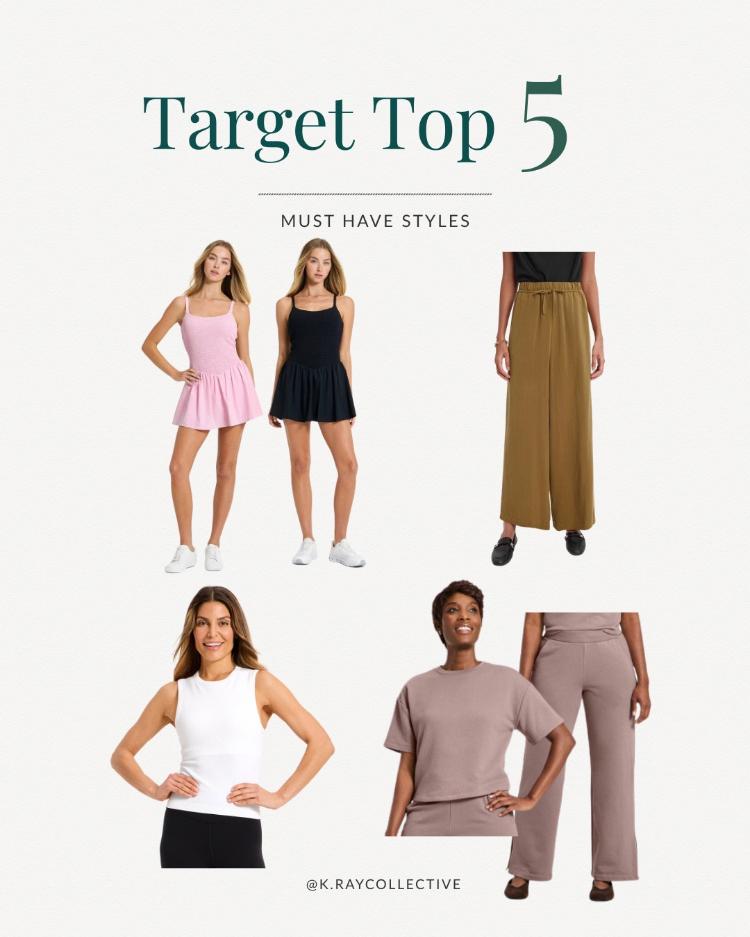 The Target styles everyone’s buying!  This active dress you’ll wear all summer long, matching lounge set, the best fitting tank I’ve ever tried on and the viral drawstring pants. 

#springoutfits #targetfinds @Target 

#LTKmomlife #LTKActive #LTKSeasonal