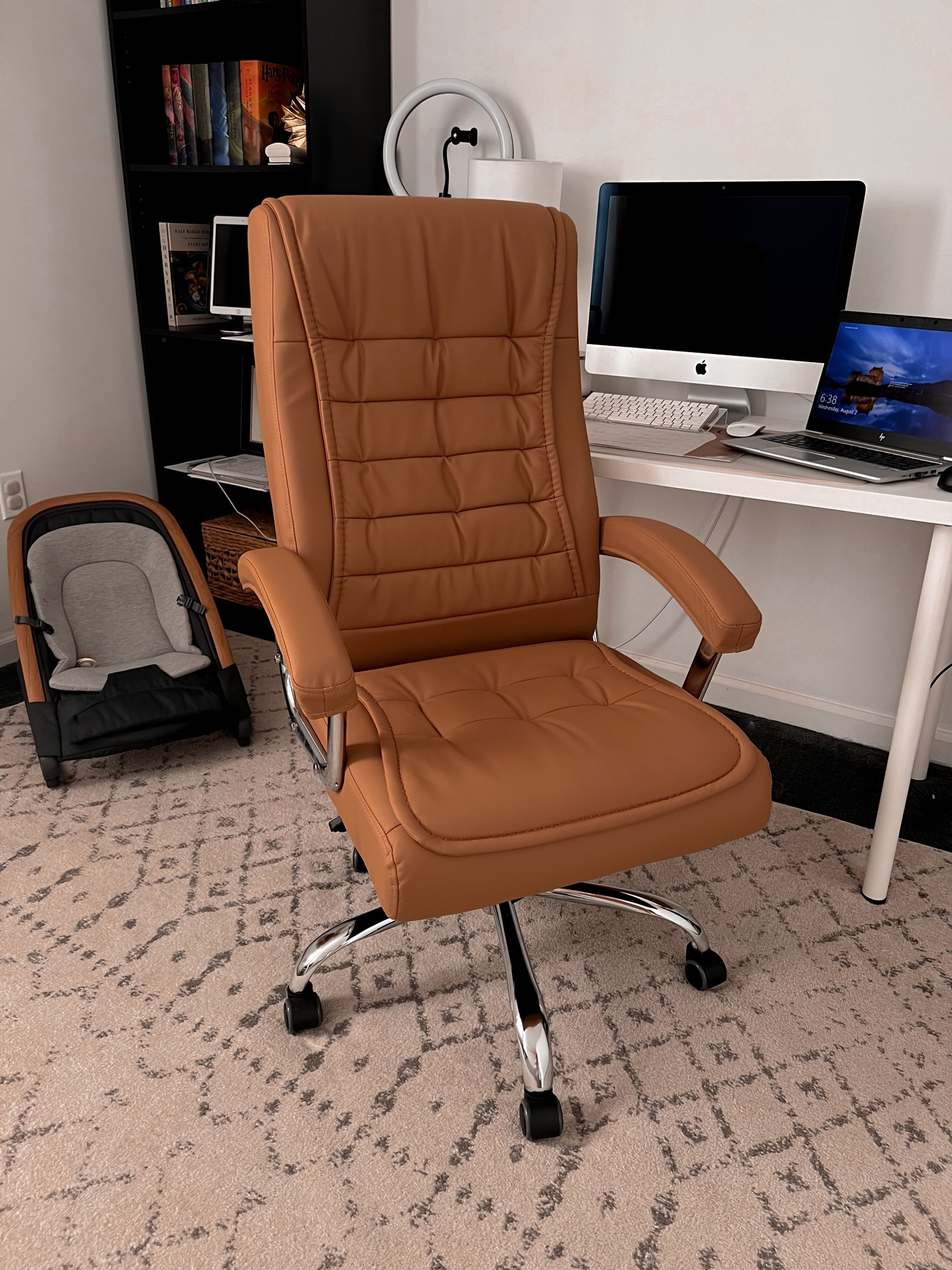 Obsessed with my new office chair!! 

Amazon home, Amazon office, faux leather chair, desk chair, back to school 

#LTKU
