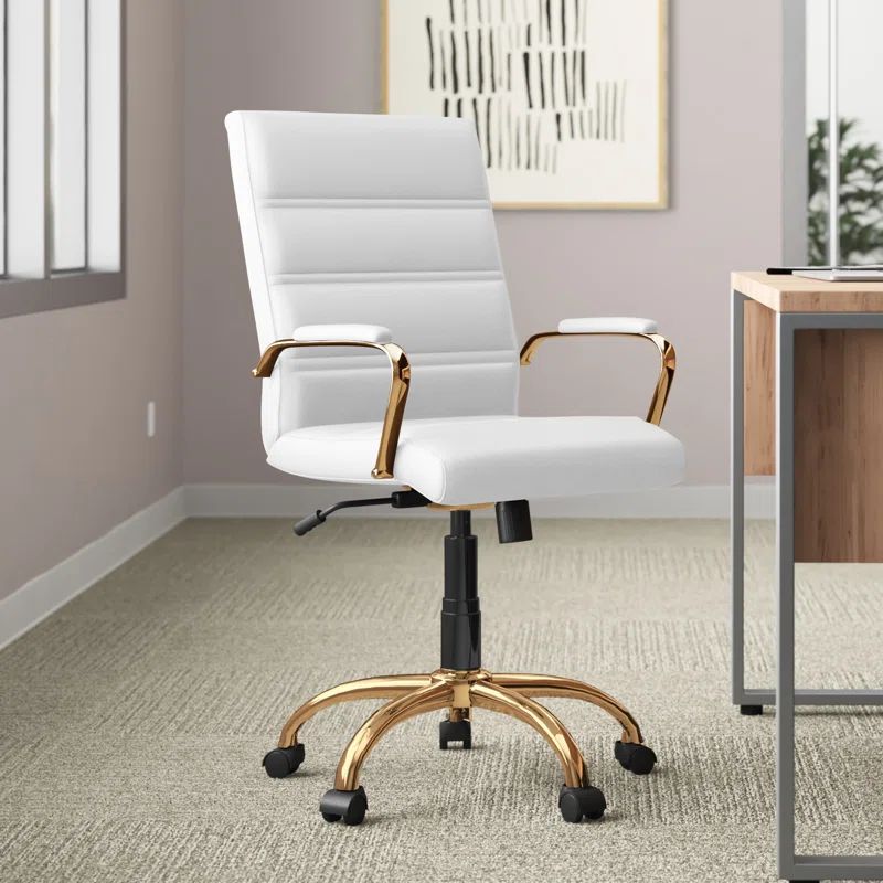 Mid-Back Executive Swivel Office Chair with Metal Frame/Arms | Wayfair North America