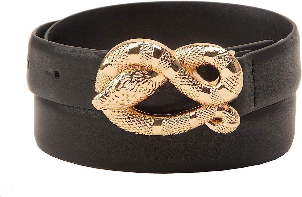 Jessica Simpson Women's Snake Buckle Fashion Belt (Black, Size Medium) at Amazon Women’s Clothi... | Amazon (US)