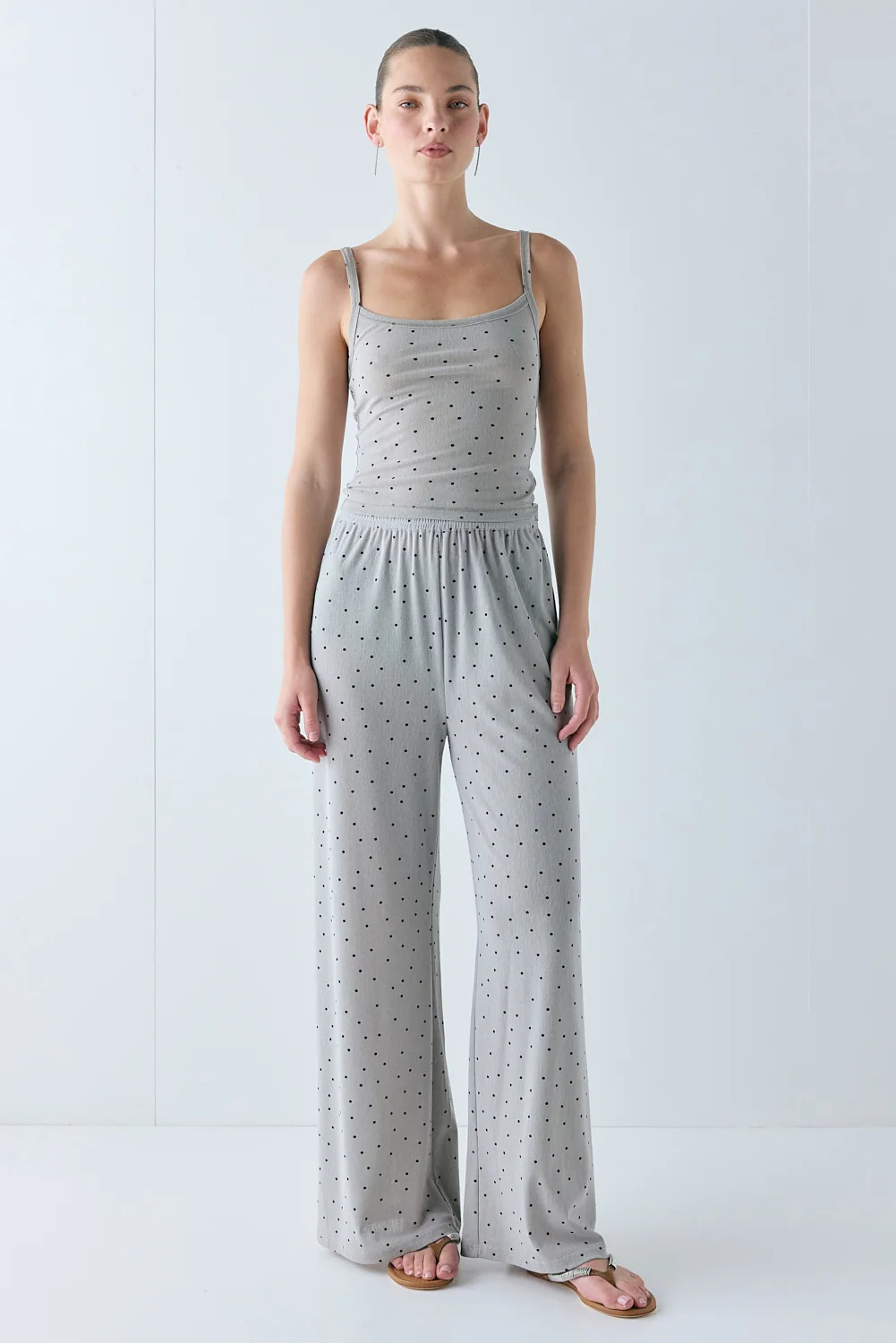 Pip Mesh Tank Grey Polka Dot | VRG Grl