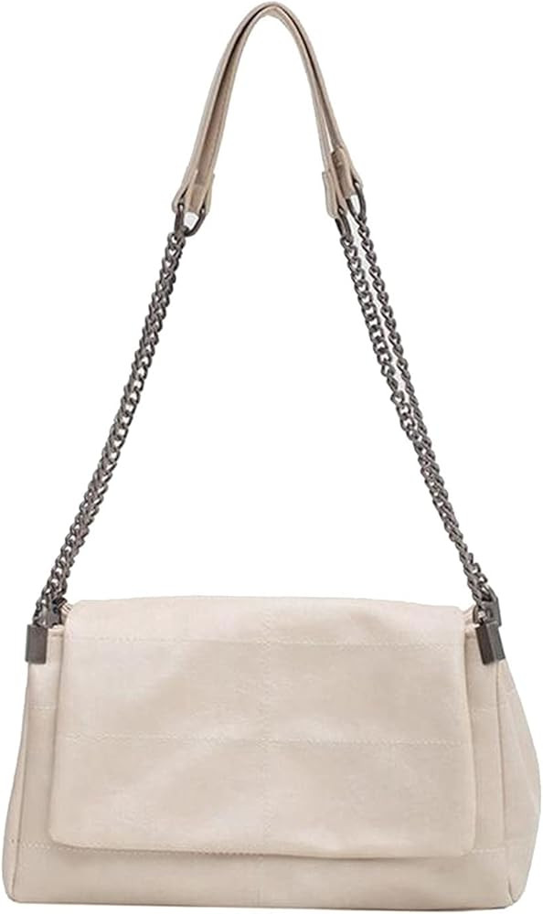 PU Leather Messenger Bag Retro Elegant Shoulder Bag Women Chain Crossbody Bag for Business Shoppi... | Amazon (US)