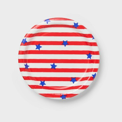20ct 4th of July USA Americana Stars and Stripes Snack Paper Plates - Spritz™ | Target