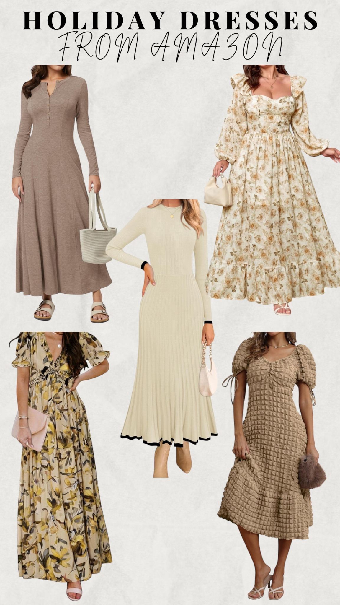 Thanksgiving or holiday dresses. #longdress #thanksgivingoutfit #falldress #browndress #specialoccasiondress 