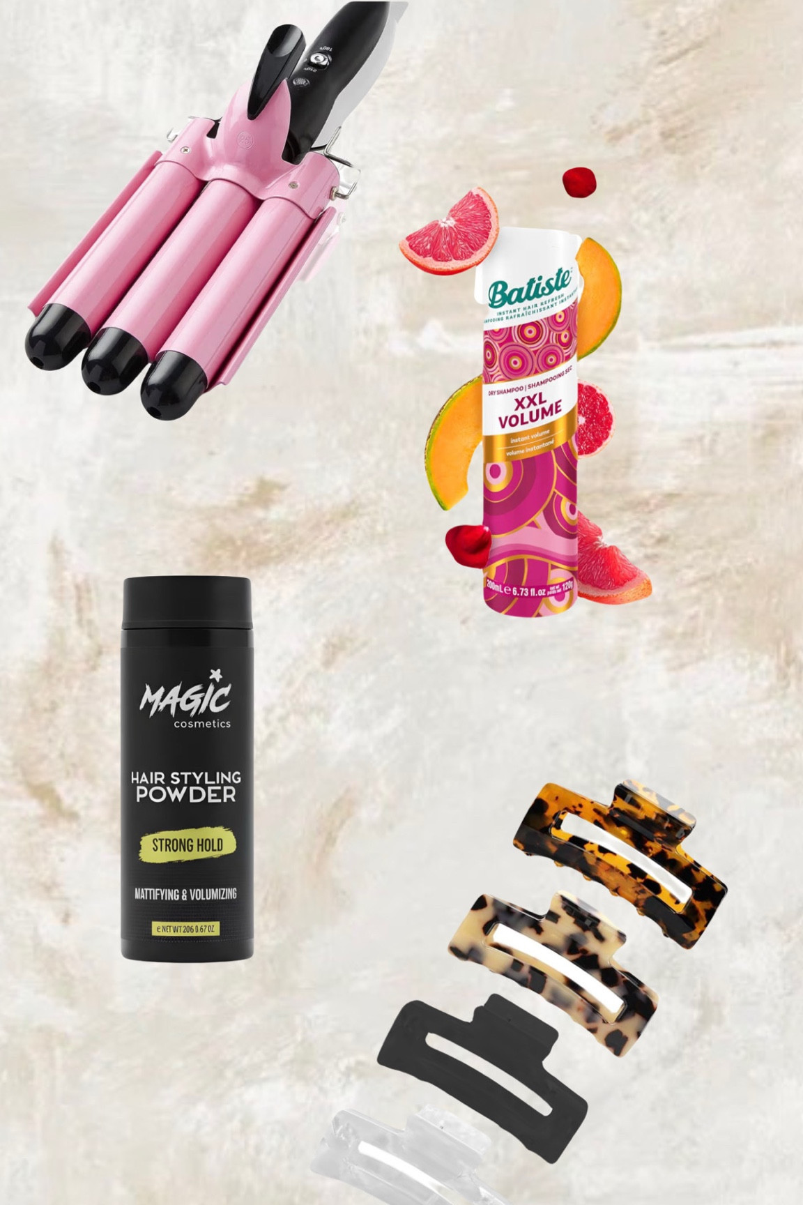 Go-to hair products. 
Dry shampoo, claw clips, beach waves, volume 


#LTKbeauty #LTKstyletip