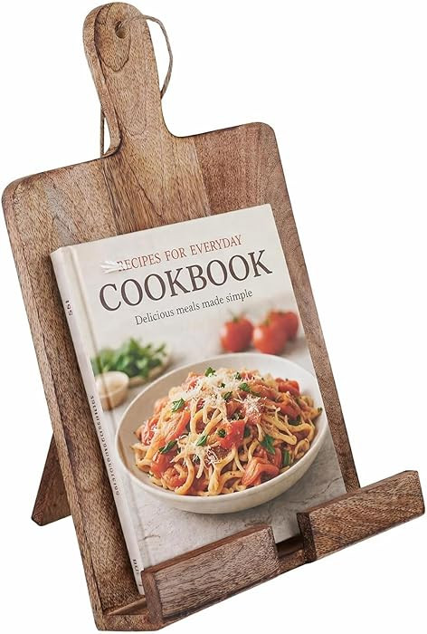Christmas Cooking Gift Wooden Cookbook Stand Chopping Board Style Foldable Recipe Book Stand Hold... | Amazon (US)